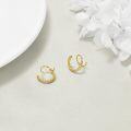 wholesale Gold Plated Twisted Hoop Earrings for Women - 925 Sterling Silver Ear Cuff Set 2Pcs Minimalist s-0-1