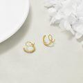 wholesale 925 Sterling Silver Twisted Hoop Earrings Wholesale Gold Plated-0-1