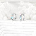wholesale 925 Sterling Silver Heart-Shaped Celtic Knot Huggie Hoop Earrings with Blue Moonstone and White Opal Accents-0-2