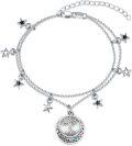 wholesale 925 Sterling Silver Heart-Shaped Tree of Life with Stars Charm Bracelet for Women-0-6