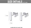 wholesale 18k Yellow Gold Bar Stud Earrings Minimalist Fine  for Women-0-6