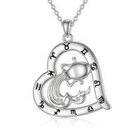 wholesale 925 Sterling Silver Zodiac Necklace with 12 Constellations Horoscope Heart Pendant for Women-01-Aquarius Necklace(01.20-02.18)-01-Aquarius Necklace(01.20-02.18)