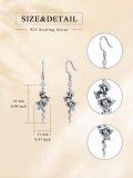 wholesale 925 Sterling Silver Rose Vine Drop Earrings-0-1