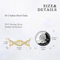 wholesale 925 Sterling Silver Cubic Zirconia Accent Gold Plated DNA Pendant Necklaces for Women Girls Gifts-0-3