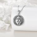 wholesale 925 Sterling Silver Virgin Mary Pendant Necklace with Oxidized Finish – Elegant Religious Jewelry Gift-0-3