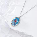 wholesale Sterling Silver Turquoise Memorial Necklace Dragonfly Butterfly Cardinal Engraved Pendant Gift-0-8