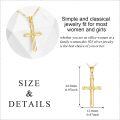 wholesale 14K Yellow Gold Simple Cross Pendant Necklace for Women Girls Mother Wife-0-4