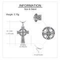 wholesale 925 Silver Celtic Cross Pendant Necklace With Abalone Shell Inlay-0-5