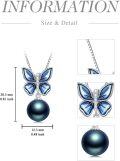 wholesale Butterfly Black Pearl Necklace For Women S925 Sterling Silver Black Pearl Butterfly Pendant Necklace Mothers Day Gifts Anniversary Birthday Christmas Gifts For Women Wife Mom Her -0-3