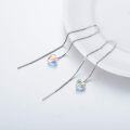 wholesale 925 Sterling Silver Austrian Crystal Heart Butterfly Cube Drop Earrings-0-1