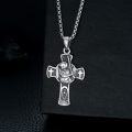 wholesale 925 Sterling Silver Baseball Player Sports Cross Necklace with Philippians 4:13 Pendant for Men-0-2