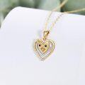 wholesale 14K Gold Crystal Owl in Heart Shape Pendant Necklace - Gifts for Her-0-4