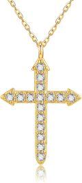 wholesale 14K Gold Diamond Cross Pendant Necklace for Women - Christmas Gift-0-0