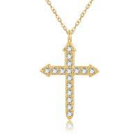 wholesale 14K Gold Diamond Cross Pendant Necklace for Women - Christmas Gift-cubic zirconia cross