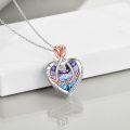 wholesale 925 Sterling Silver I Love You Grandma Necklace with Rose Flower and Heart Crystal Pendant for Women-0-4