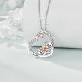 wholesale 925 Sterling Silver I Love You Like No Otter Heart Pendant Necklace for Mom and Daughter Gifts-0-2