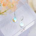 wholesale 925 Sterling Silver Blue Moonstone Flower Drop Earrings-0-4