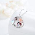 wholesale 925 Sterling Silver Ladybug & Rose Gold Plated Heart Flower Pendant Necklace-0-1