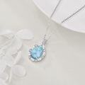 wholesale Sterling Silver Lapis Moonstone Moss Agate Larimar Onyx Cubic Zirconia Pendant Necklace-0-20