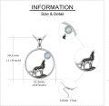 wholesale 925 Sterling Silver Opal Howling Wolf Pendant Necklace for Women - Nature Inspired s-0-3