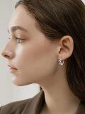 wholesale 925 Sterling Silver Hoop Earrings White Gold Plated Black Enamel Arrow Design-0-4
