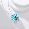 wholesale 925 Sterling Silver Crystal Frog Birthstone Necklace with Heart Pendant-0-2