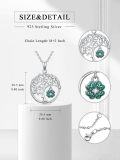 wholesale 925 Sterling Silver Celtic Tree of Life with Green Clovers Pendant Necklace-0-3