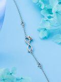 wholesale 925 Sterling Silver Infinity Butterfly Opal Heart Chain Bracelet For Women-0-2