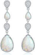 wholesale Sterling Silver White Opal Larimar Turquoise Moissanite Drop Dangle Earrings for Women-0-13