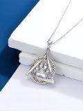 wholesale 925 Sterling Silver Triquetra Celtic Knot Wolf Claw Paw Print Thematic Pendant Necklace-0-1