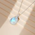 wholesale 925 Sterling Silver Blue Opalite Teardrop Floral Pendant Necklace for Women-0-1