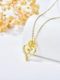 TOUPOP 14k Gold Sunflower Heart Necklace For Women, You Are My Sunshine Pendant Gift-0-4