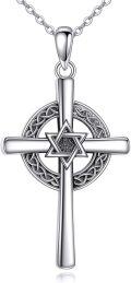 wholesale 925 Sterling Silver Star of David Celtic Knot Cross Necklace Norse Viking s for Him Her-0-0