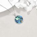 wholesale 925 Sterling Silver Round Abalone Shell Dog Bone Memorial Pendant Necklace for Women-0-3