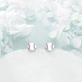 wholesale 925 Sterling Silver Baseball Stud Earrings with Red Stitching for Women-0-1