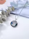 TOUPOP Sterling Silver Crystal Tree Of Life Necklace Jewelry Gift-0-1