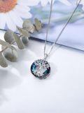 TOUPOP Sterling Silver Crystal Tree Of Life Necklace Jewelry Gift-0-1