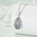 wholesale 925 Sterling Silver Labradorite Teardrop Tree of Life Pendant Necklace-0-4