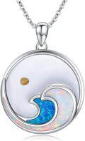 wholesale 925 Sterling Silver Opal Wave Necklace - Ocean Inspired s for Her-0-0