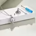 TOUPOP Sterling Silver Stone Pet Ashes Necklace Urn Memorial Keepsake-0-2