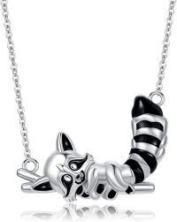 wholesale 925 Sterling Silver Raccoon Animal Lover Gift Pendant Necklace for Women and Girls-raccoon