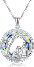 wholesale TOUPOP Dog Necklace For Women Sterling Silver Pendant Necklace With Crystal -0-0