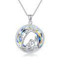 TOUPOP Sterling Silver Crystal Dog Pendant Necklace For Women-0-0