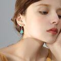 wholesale 925 Sterling Silver Blue Green Opal Christmas Tree Snowflake Drop Earrings-0-3