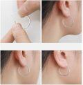 wholesale Sterling Silver Hoop Earrings Polished Round Circle Endless 20 80mm-0-5
