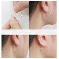wholesale 925 Sterling Silver Hoop Earrings Polished Round Circle Endless 20 80mm-0-5