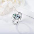 wholesale 925 Sterling Silver Hamsa Evil Eye Chakra Adjustable Open Ring-0-1