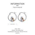 wholesale 925 Sterling Silver Girl With Dog Hoop Earrings-0-4