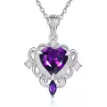 wholesale 925 Sterling Silver Amethyst Birthstone Necklaces Wholesale for Women-0-0