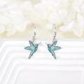 wholesale 925 Sterling Silver Turquoise Hummingbird Pendant Necklace & Earring Set-0-2